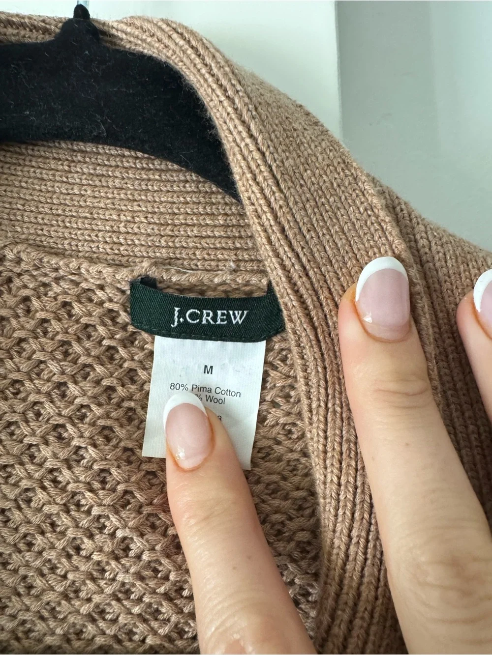 J. Crew Textured Knit Cardigan in Light Camel